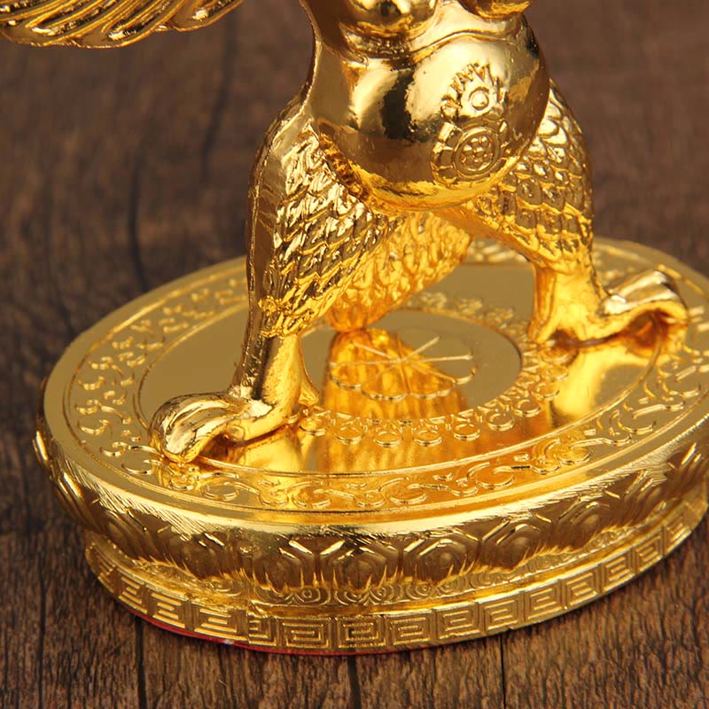 Buddha Stones Tibetan Gold Garuda Bird Alloy Protection Home Decoration
