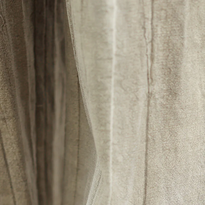 Buddha Stones Casual Tan Women's Cotton Elastic Waist  Wide Leg Pants With Pockets