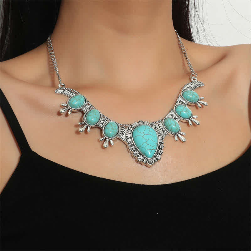Buddha Stones Tibetan Turquoise Protection Strength Carving Necklace Pendant (Extra 30% Off | USE CODE: FS30)