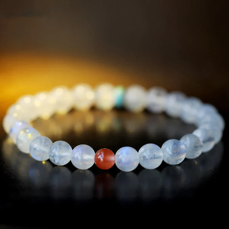 Buddha Stones Moonstone Calm Healing Positive Bracelet
