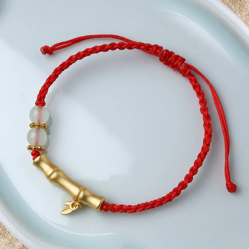Buddha Stones Bamboo Design Luck Strength Braided Bracelet