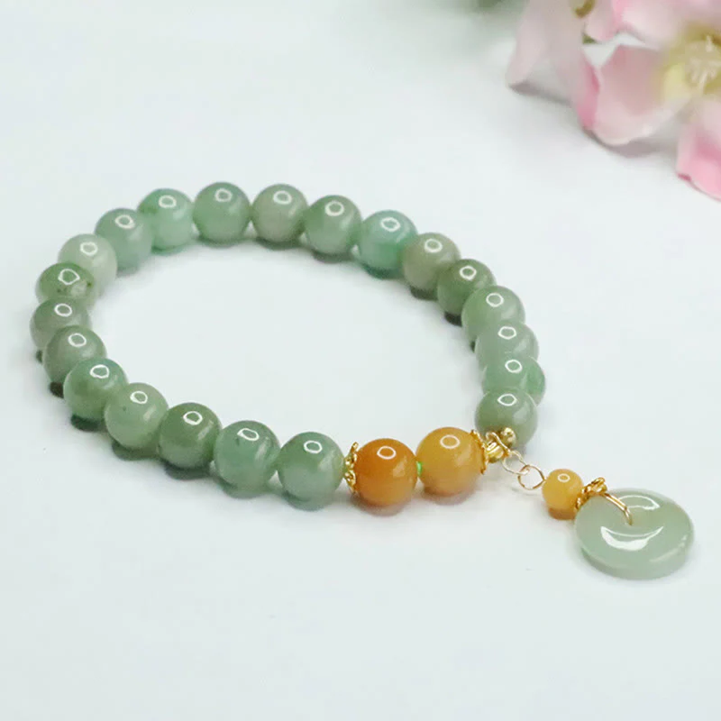 Buddha Stones Jade Beads Peace Buckle Prosperity Abundance Bracelet