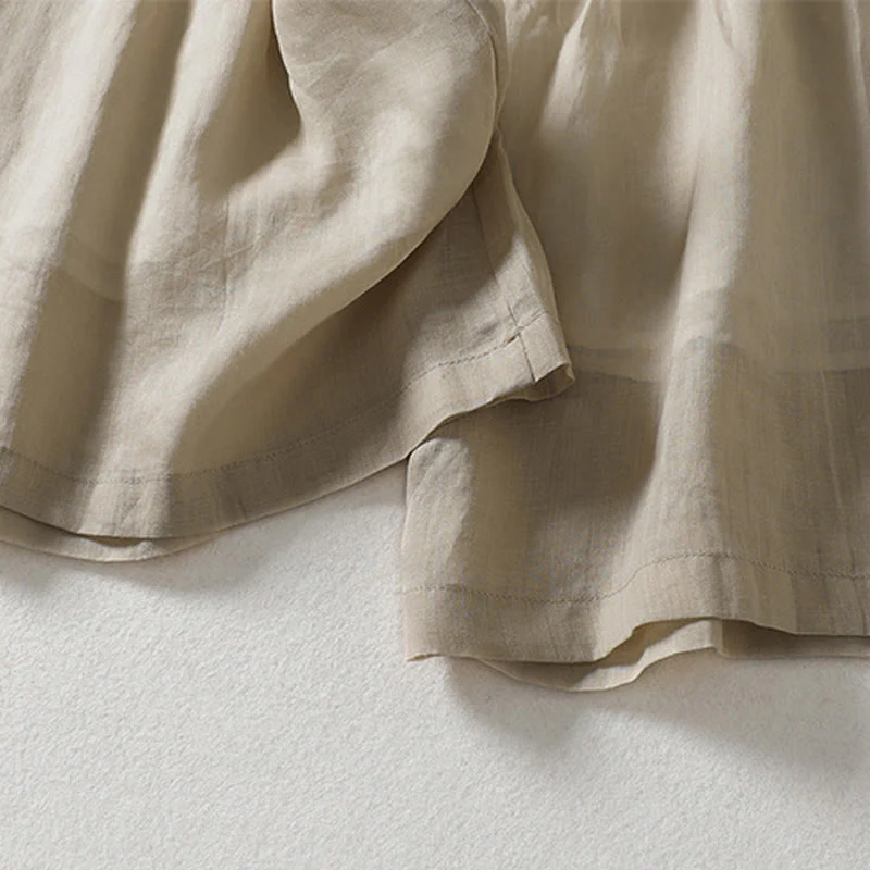 Buddha Stones Casual Drawstring Cotton Linen Ankle-Length Women's Wide Leg Pants With Pockets