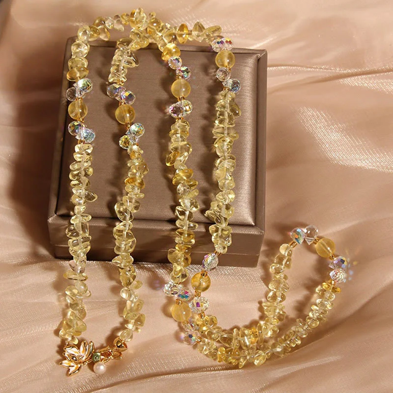 Buddha Stones Butterfly Flower Amethyst Strawberry Quartz Balance Necklace Pendant