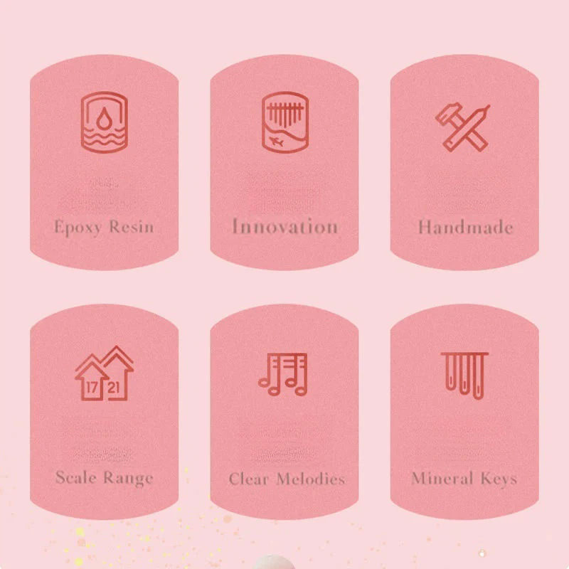 Buddha Stones Kalimba 17/21 Keys Thumb Piano Beech Wood Pink Cherry Portable Finger Piano