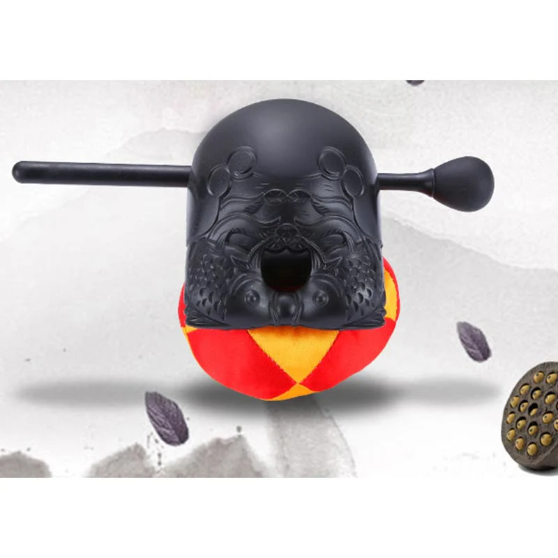 Buddha Stones Koi Fish Pattern Mindfulness Buddhist Temple Mokugyo Wooden Fish Drum