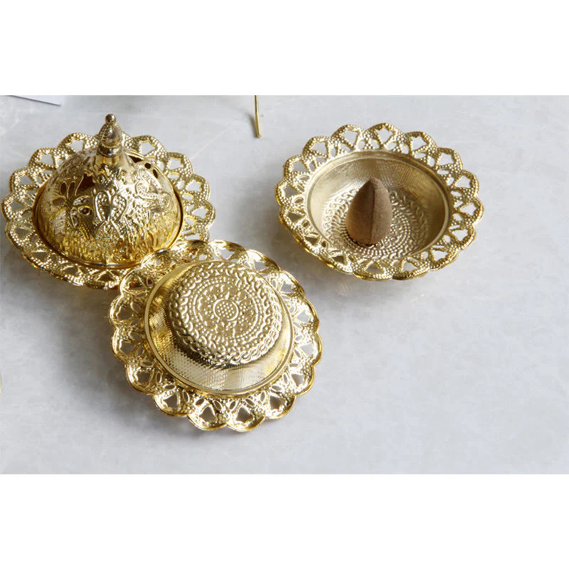 Buddha Stones Tibetan Gold Mini Meditation Incense Burner