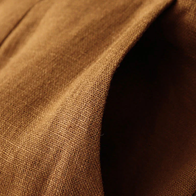 Buddha Stones Summer Casual Simple Design Linen Women's Wide Leg Pants With Zipper Pockets