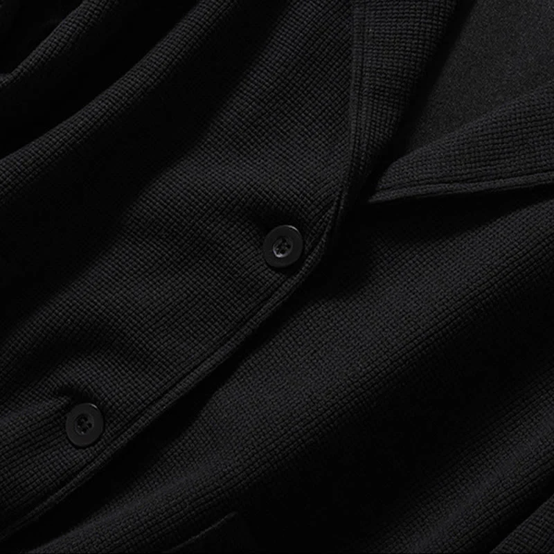 Buddha Stones Plain Lapel Women's Cotton Jacket With Pockets