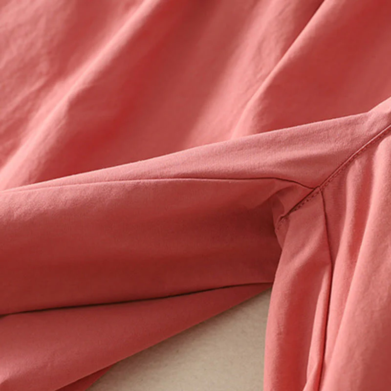 Buddha Stones Casual Ruffle Hem Patchwork Design Drawstring Ankle-length Women's Cotton Pants With Pockets