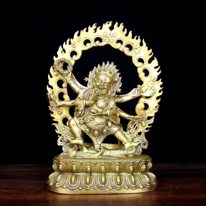 Buddha Stones Tibet Mahakala Bodhisattva Figurine Compassion Copper Statue Decoration