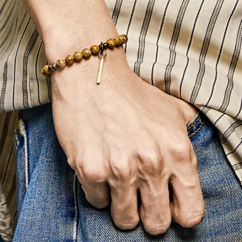 Buddha Stones Distressed Design Copper Luck Bracelet