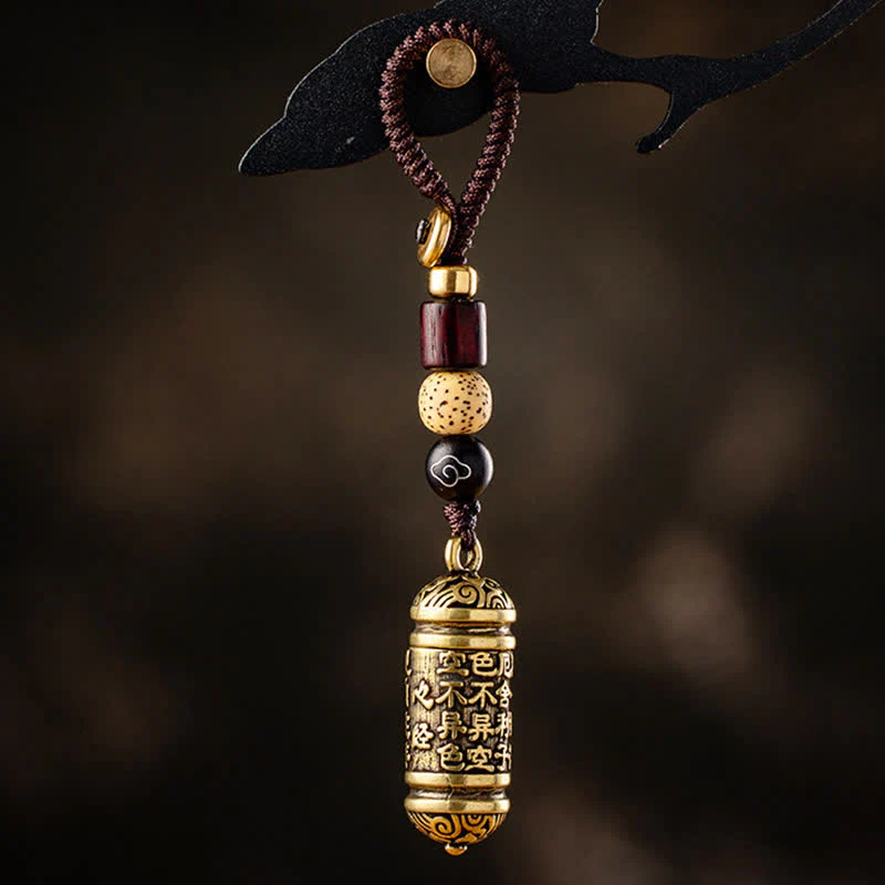 Buddha Stones Heart Sutra Copper Key Chain