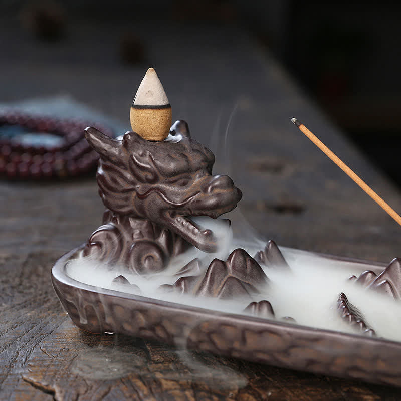 Dragon Mountain Strength Ceramic Incense Burner Decoration (Extra 35% Off | USE CODE: FS35)