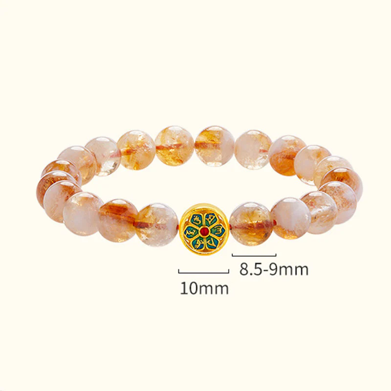 Buddha Stones 999 Sterling Silver Om Mani Padme Hum Citrine Protection Bracelet