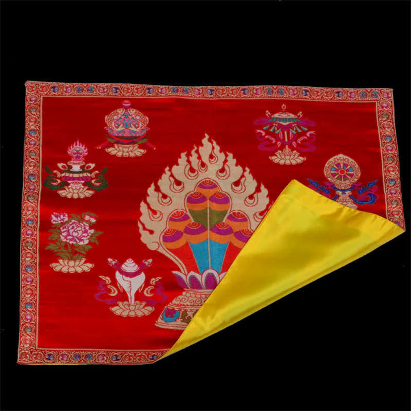 Buddha Stones Prayer Altar Mat Healing Meditation 8 Auspicious Symbols Mat