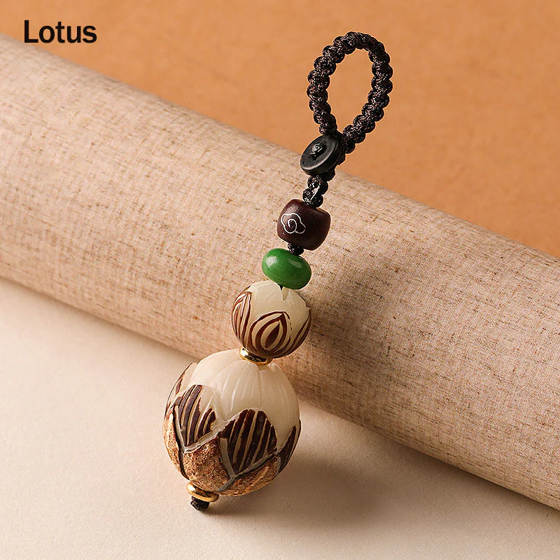 Buddha Stones Bodhi Seed Blessing Keychain Decoration