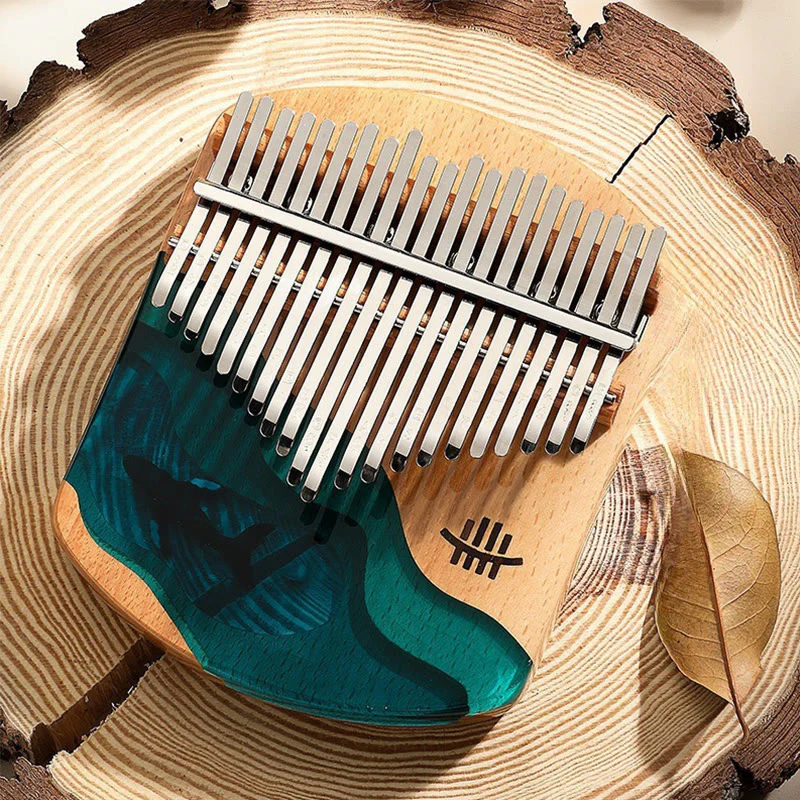 Buddha Stones Kalimba 17/21 Keys Thumb Piano Beech Wood Deep Sea Blue Whale Portable Finger Piano