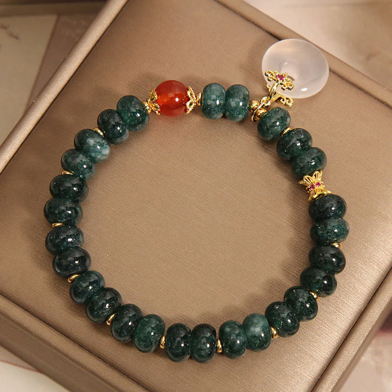 Buddha Stones Blue Jade Beads Peace Buckle Prosperity Bracelet