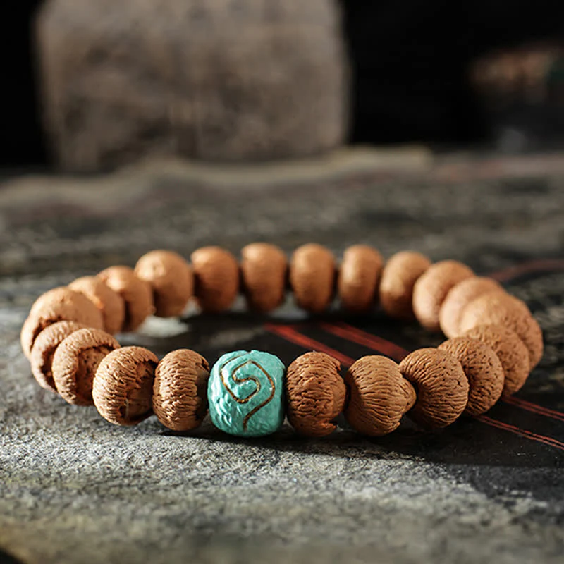 Buddha Stones Tibetan Bodhi Seed Turquoise Amber Protection Bracelet