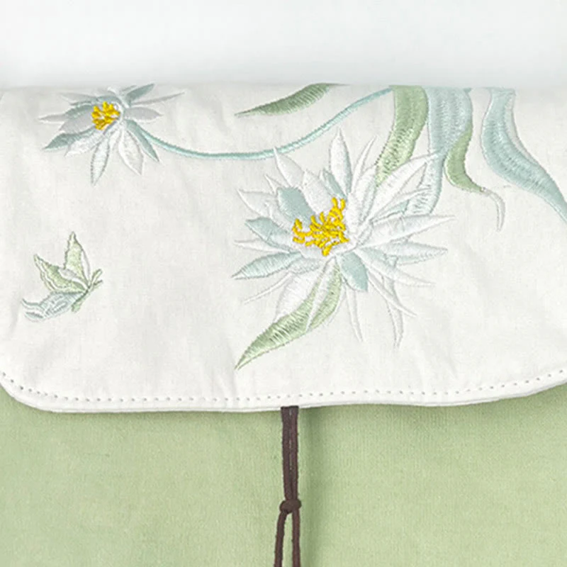 Buddha Stones Embroidered Camellia Epiphyllum Gardenia Sakura Flowers Crossbody Bag Shoulder Bag Cellphone Bag