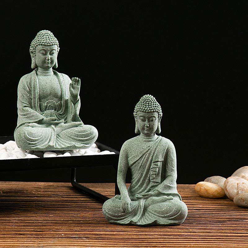 Buddha Stones Tibetan Meditation Contemplation Buddha Serenity Compassion Statue Figurine Decoration