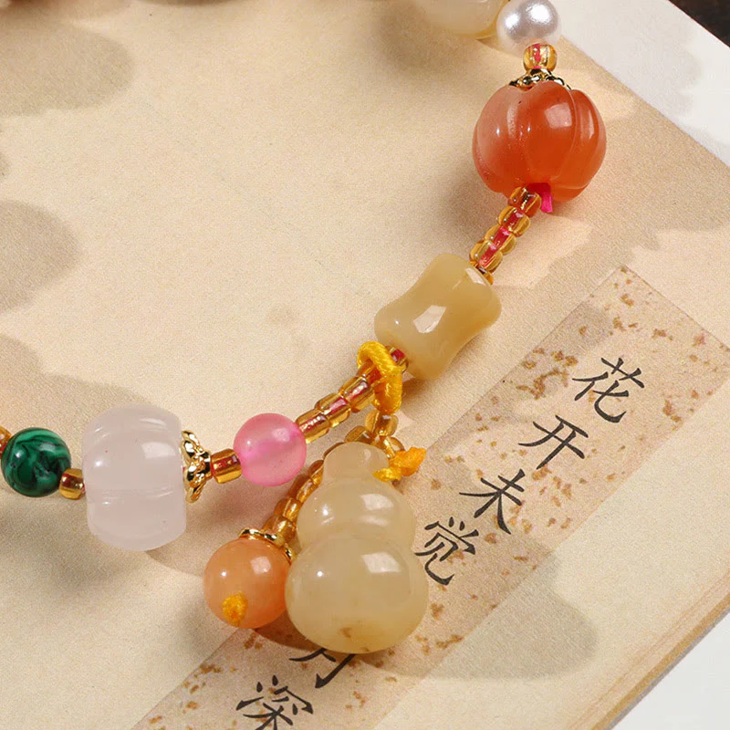 Buddha Stones Natural Golden Silk Jade Crystals Gourd Pixiu Pumpkin Beads Wealth Charm Bracelet