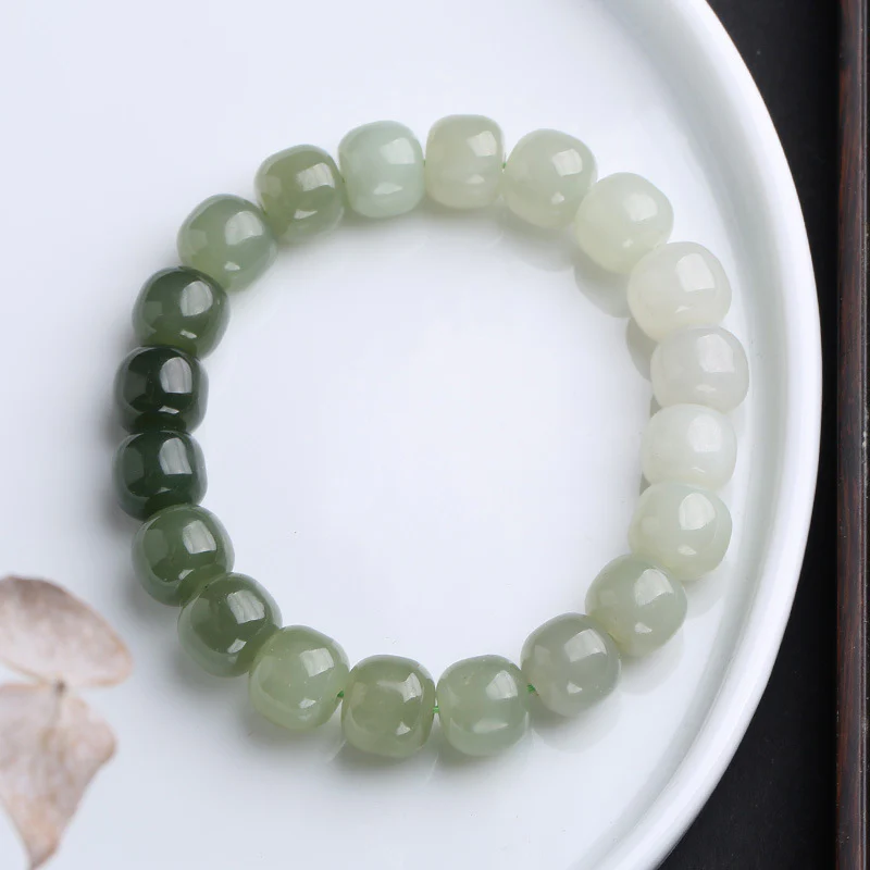 Buddha Stones Gradient Jade Luck Blessing Bracelet