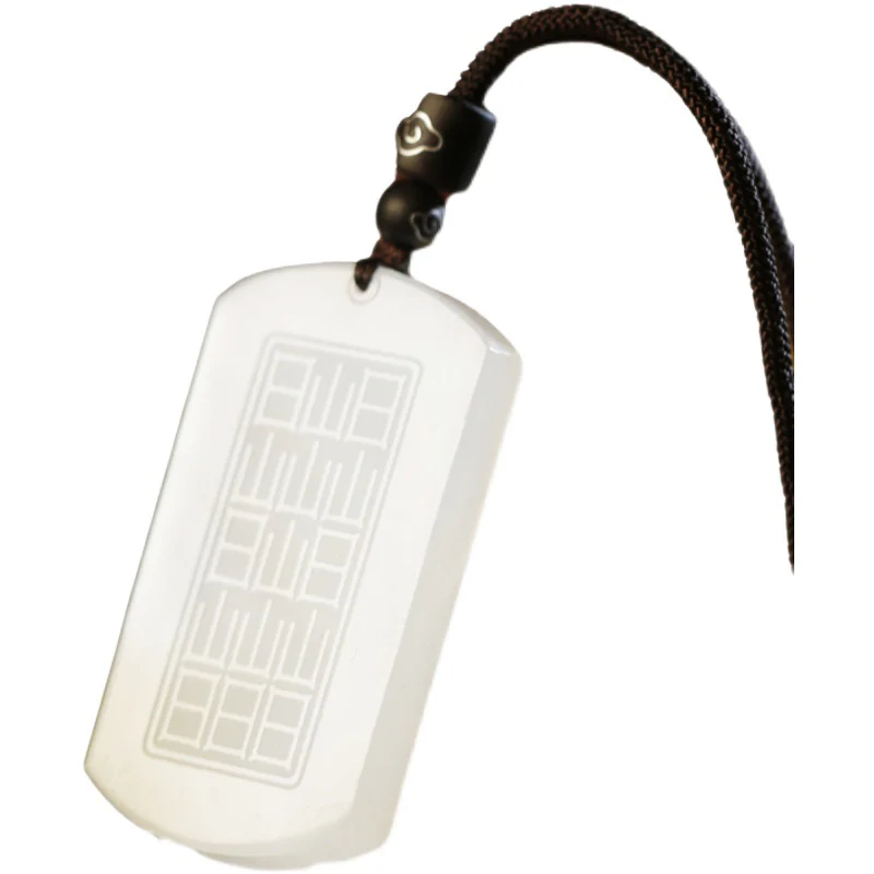 Buddha Stones White Jade PiXiu Yin Yang Luck Protection Necklace Pendant