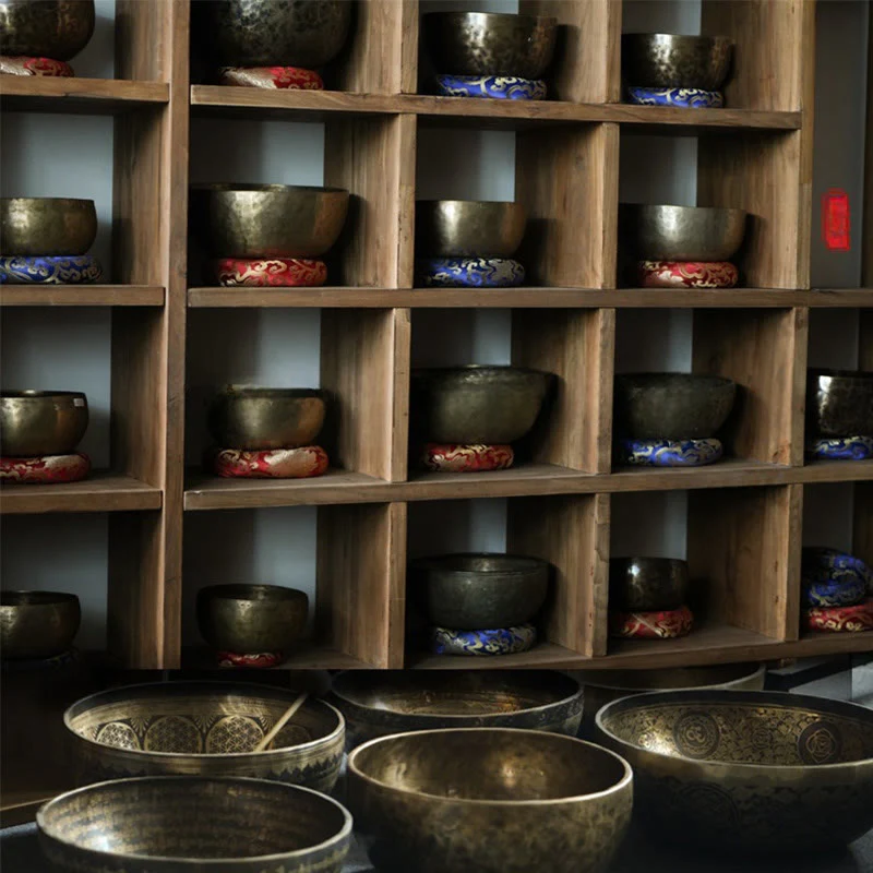 Buddha Stones Handmade Nepal Singing Bowl Simple Pattern for Healing and Meditation Sound Bowl Set