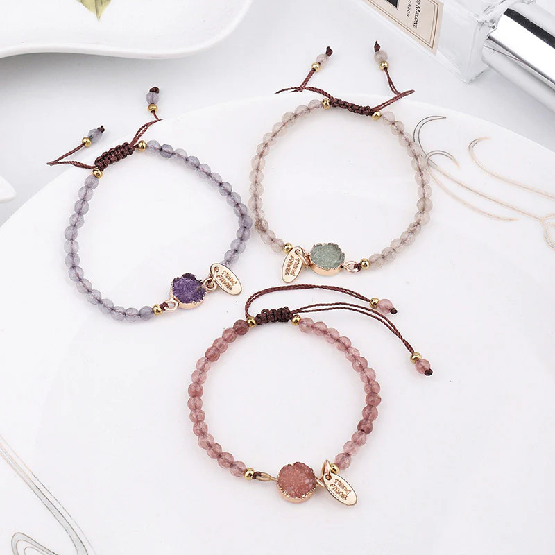 Buddha Stones Natural Crystal Charm Lucky Healing Bracelet