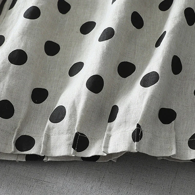 Buddha Stones Polka Dot Floral Pattern Pattern Women's Cotton Linen Harem Pants With Pockets