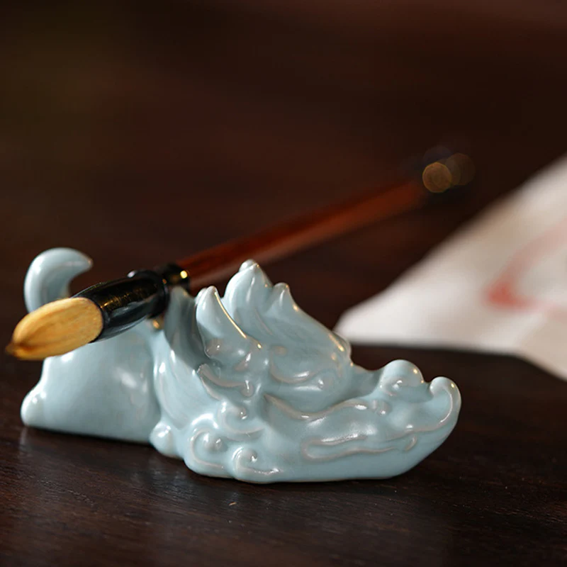 Buddha Stones Year Of The Dragon Luck Ceramic Tea Pet Home Figurine Decoration