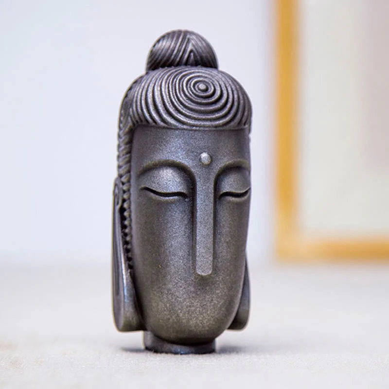 Buddha Stones Closed Eyes Meditating Buddha Iron Powder Rust Cast Resin Statue Home Decoration