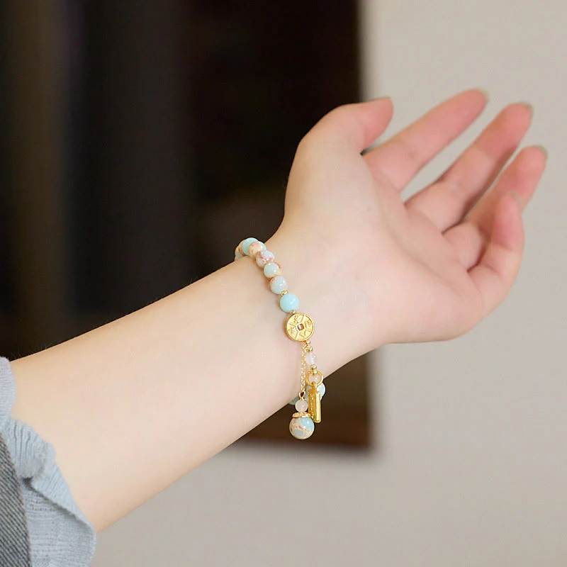 Buddha Stones Shoushan Stone Copper Coin Money From All Directions Wealth Bracelet