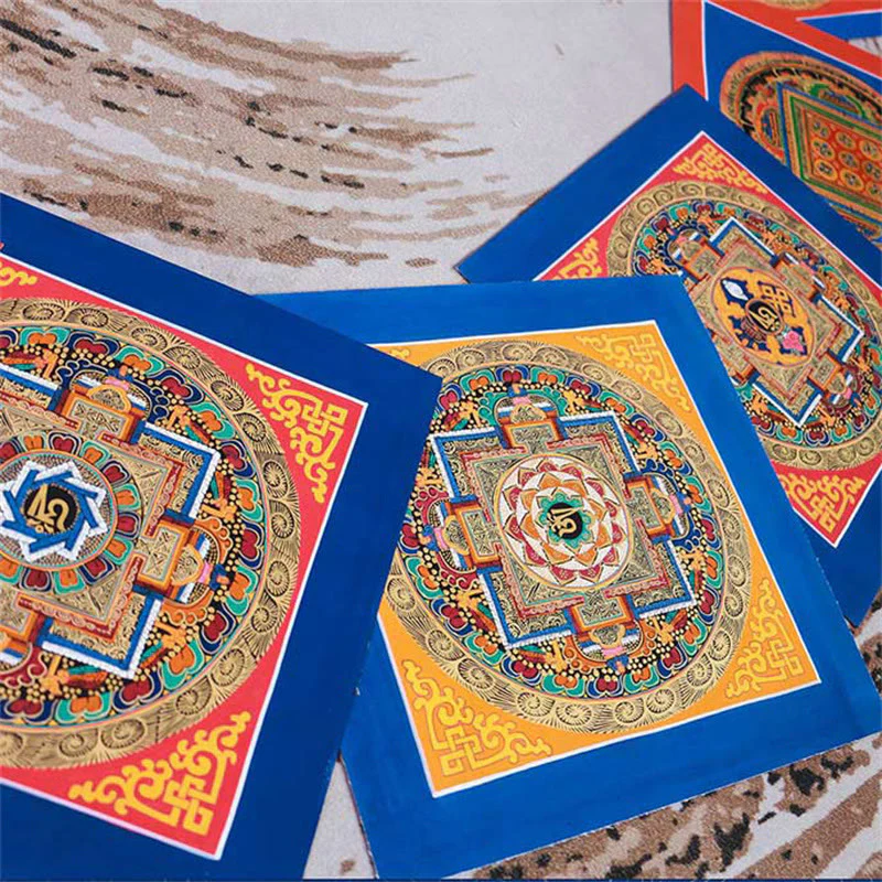 Buddha Stones Tibetan Handmade Thangka Painting Blessing Thangka Blind Box Random Color Pattern
