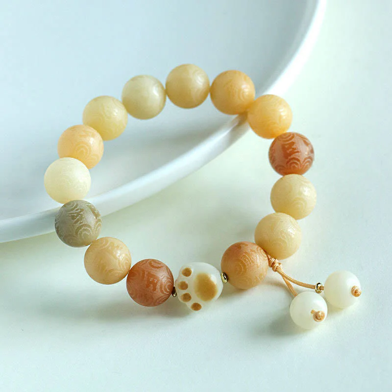 Buddha Stones Bodhi Seed Om Mani Padme Hum Carved Harmony Bracelet