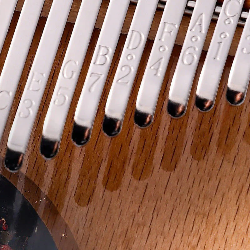 Buddha Stones Kalimba 17/21 Keys Thumb Piano Beech Wood Planet Universe Portable Finger Piano