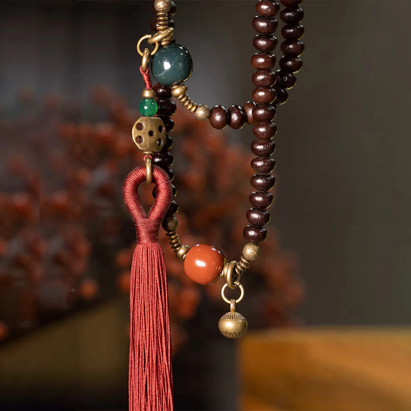 Buddha Stones 108 Mala Beads Natural Tibet Purple Bodhi Seed Auspiciousness Bracelet