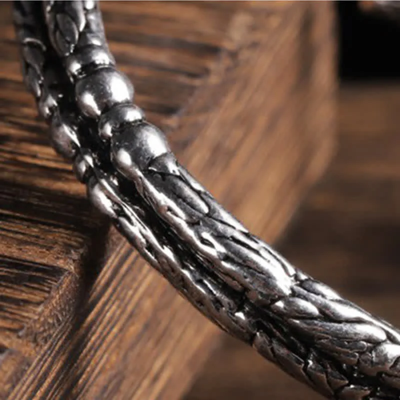 Buddha Stones Flower Dragon Pattern Engraved Balance Cuff Bracelet Bangle