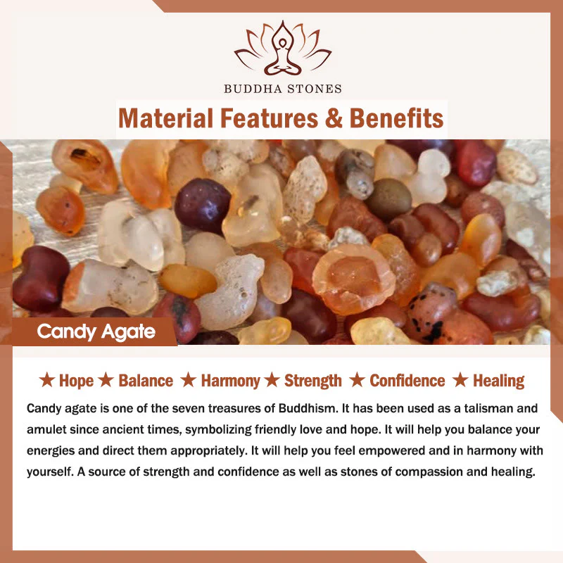 Buddha Stones Yellow Candy Agate Fu Character Blessing Bag Healing Bracelet