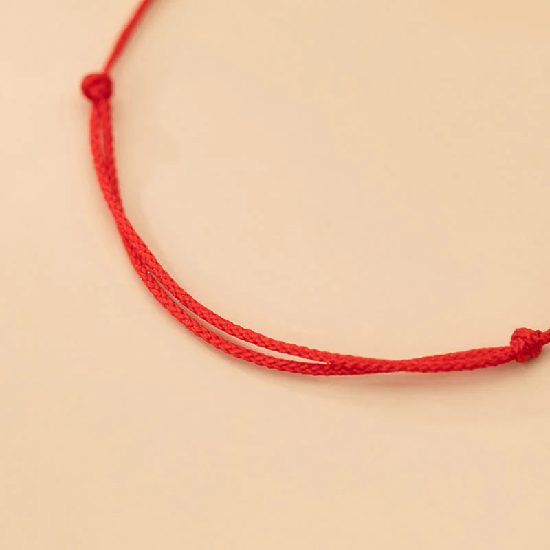 Buddha Stones Handmade 925 Sterling Silver Small Pieces Protection Braided Ultra-Thin Rope Bracelet