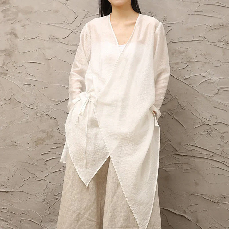 Buddha Stones Simple White Beige Pattern Meditation Spiritual Zen Practice Yoga Clothing Women's Clothes
