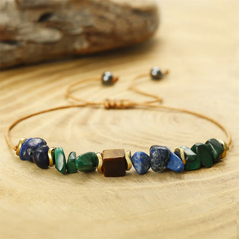 Buddha Stone Positive Vibes Malachite Tiger's Eye Lazurite Anti-anxiety Bracelet