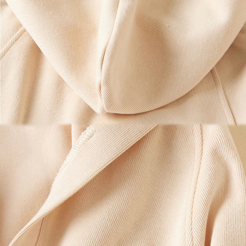 Buddha Stones Plain Buttons Women's Cotton Hooded Jacket With Pockets