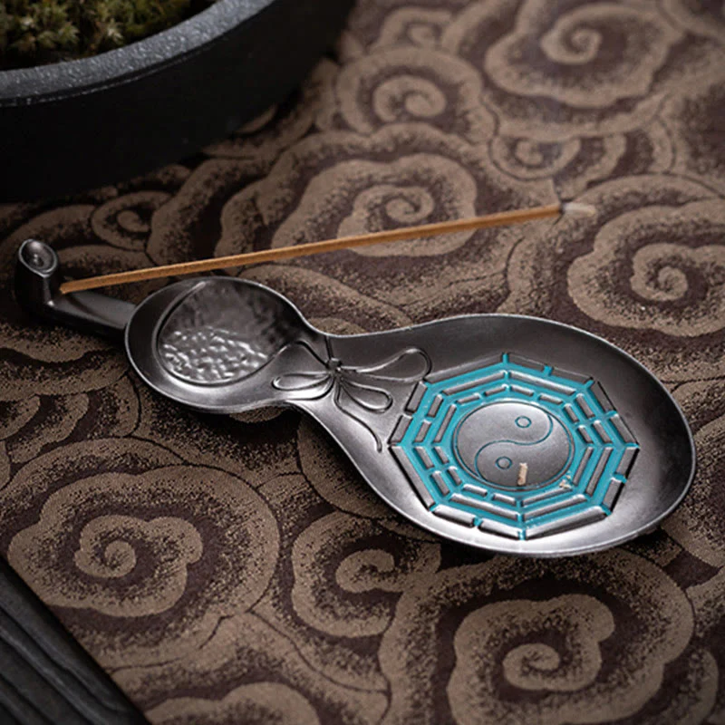 Buddha Stones Gourd Yin Yang Bagua Copper Blessing Incense Burner Decoration