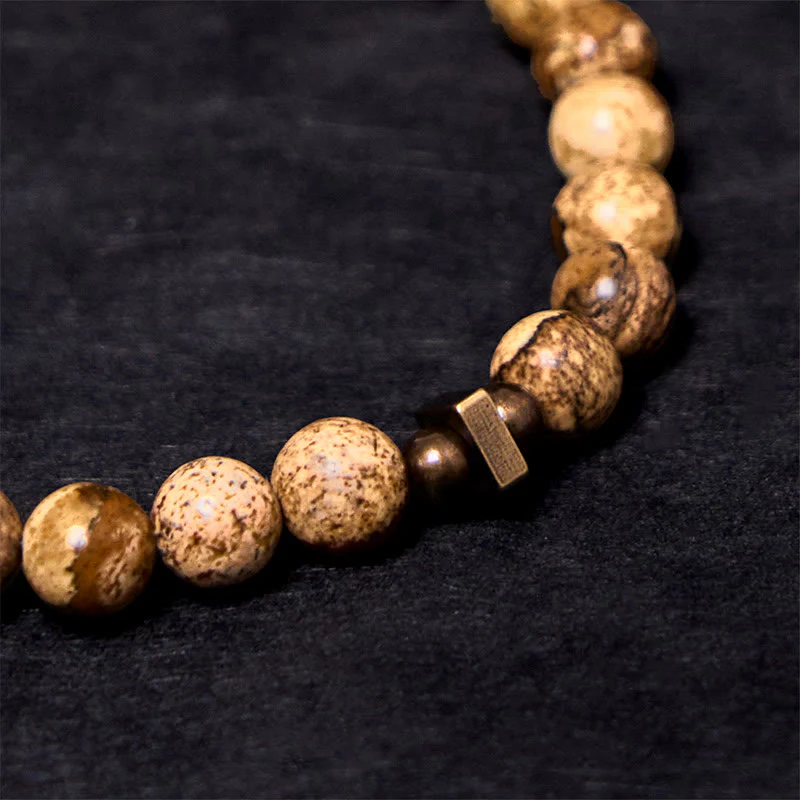 Buddha Stones Distressed Design Copper Luck Bracelet