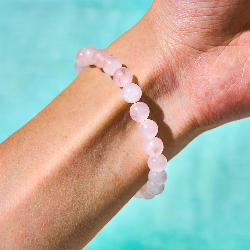 Buddha Stones Natural Pink Crystal Beads Peace Buckle Self-acceptance Bracelet