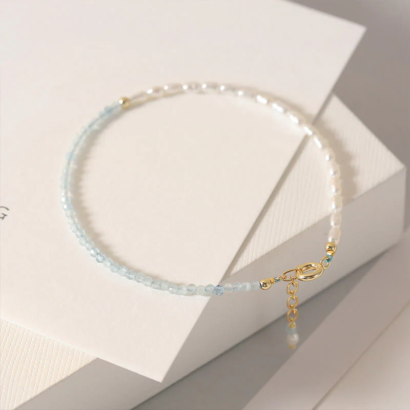 Buddha Stones 2mm Turquoise Pearl Ultra-thin Beads 14k Gold Plated Copper Wisdom Bracelet