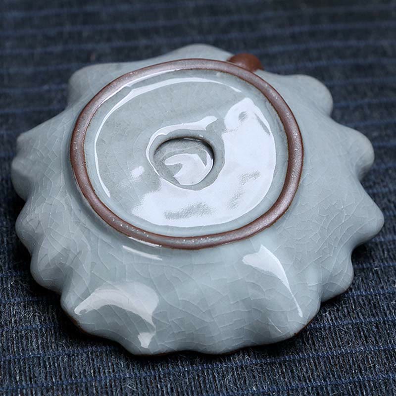 Buddha Stones Lotus Plum Blossom Square Ceramic Spiritual Backflow Incense Burner